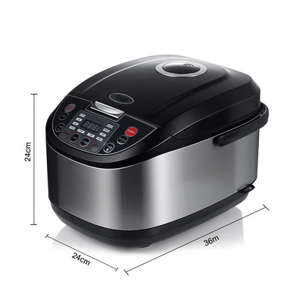 5L Multi-Function Rice Cooker with Steamer, 24-Hour Delay Timer, Fast Cooking, 900W