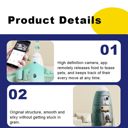 Automatic Pet Food Dispenser with HD WiFi Camera & 2-Way Audio for Cats and Dogs