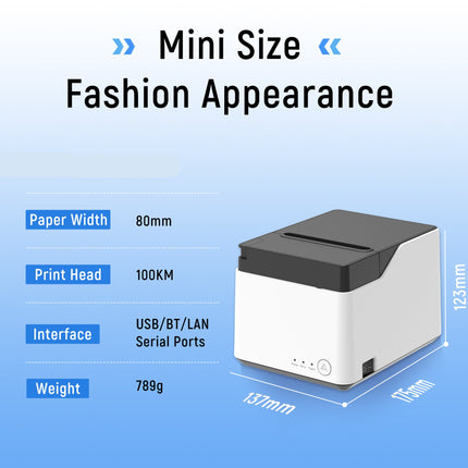 High-Speed 80mm POS Receipt Printer with USB Network Interface, Windows Mac Linux Compatible