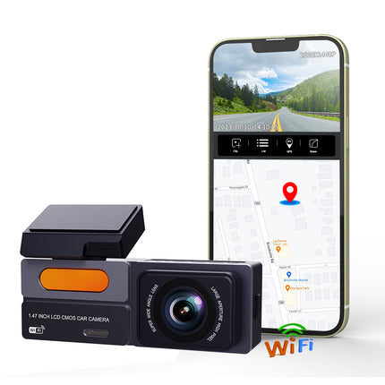 Dual Lens 2K Dash Camera with Rear Camera, WiFi App Control, G-Sensor & 24H Parking Monitor
