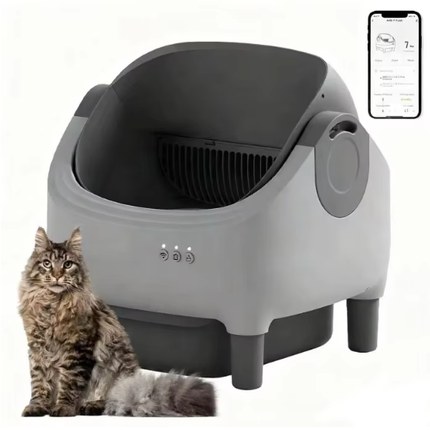 Automatic Smart Cat Litter Box with App Control and Large Enclosed Chamber