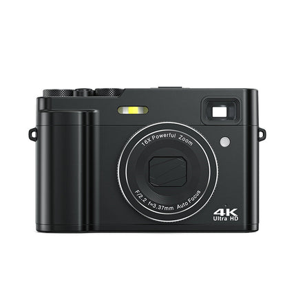 Portable 4K Selfie Camera with 2.8” Display, Dual CMOS Sensors, 48MP Interpolation and 256GB Support – Black