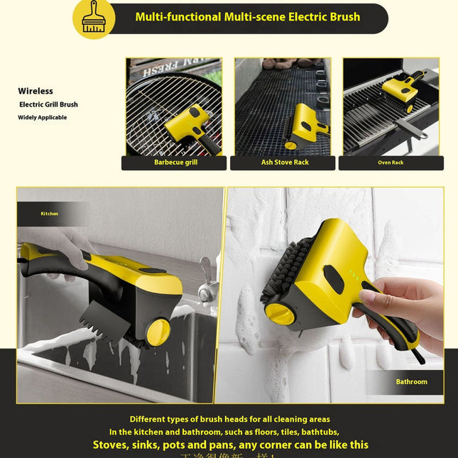 Cordless Rechargeable Electric Cleaning Brush with Interchangeable Heads