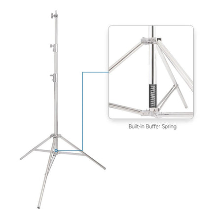 Spring Cushioned Stainless Steel Photography Tripod 200cm Portable