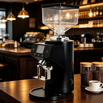 Commercial Coffee Bean Grinder with 100mm DLC Flat Burrs, 800W Motor and Large Hopper