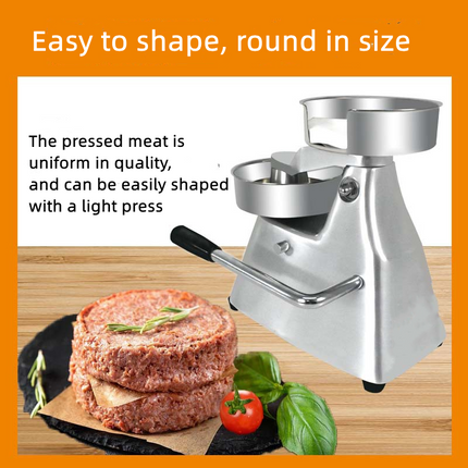Manual Stainless Steel Burger Patty Press Machine with 150mm Portioning Plate