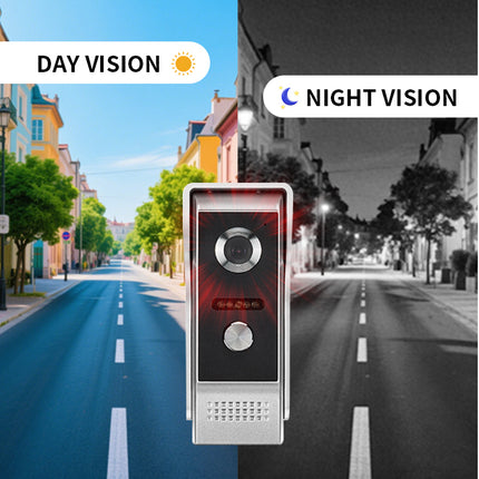 1080P Smart Video Door Intercom System with 7 Inch IPS Touch Screen, 2 Cameras & 2 Door Locks, IP65 Night Vision