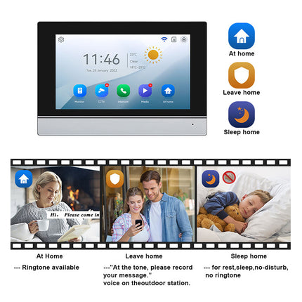 1080P Smart Video Door Intercom System with 7 Inch IPS Touch Screen, 2 Cameras & 2 Door Locks, IP65 Night Vision