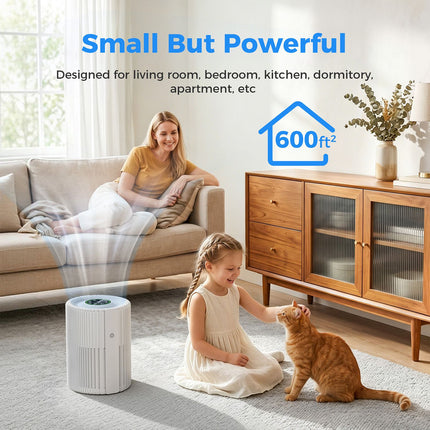 Air Purifier 450m³/h CADR for 45-50m² Rooms with 3-Speed Fan and 2/4/8H Timer