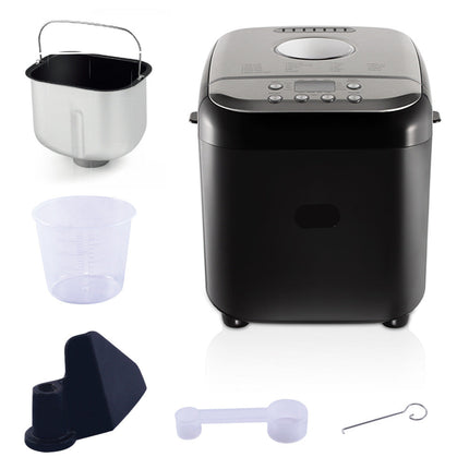Compact Stainless Steel Bread Machine with Automatic Kneading, Fermentation & Timer 600W