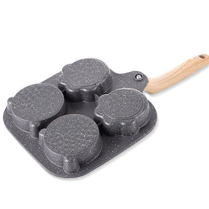 4-Zone Nonstick Breakfast Pan 19cm Aluminum Frying Pan for Gas, Electric & Induction Hobs