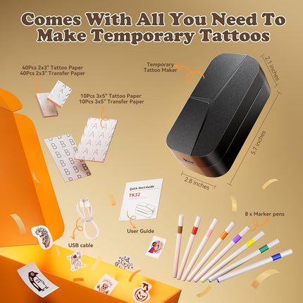 Portable Wireless Tattoo Stencil Printer 203dpi with 1200mAh Rechargeable Battery