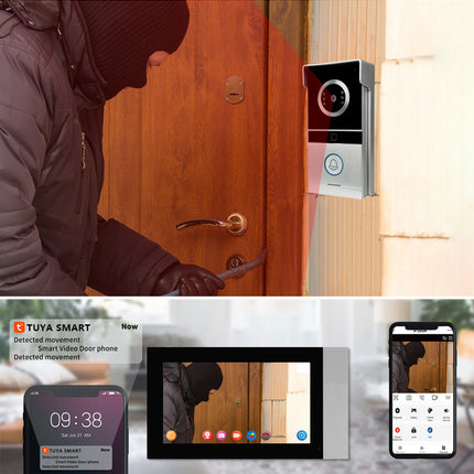 Smart Wired Video Doorbell Intercom with 7 Inch IPS Touch Screen, HD Camera & Motion Detection