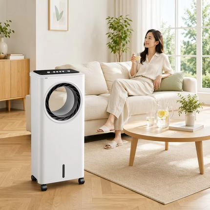 Portable 80W Air Cooler Tower Fan with 4L Water Tank, 360° Rotation & Sleep Mode