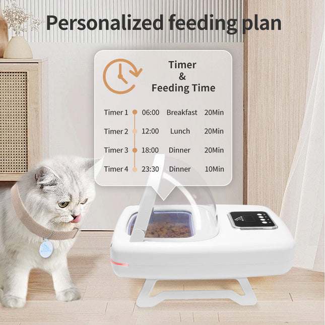 Microchip Automatic Cat Feeder with Auto-Sensing Access Control and Programmable Timer