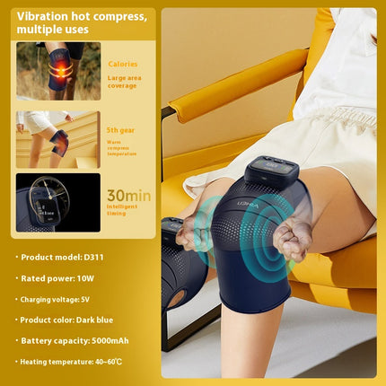 Portable Rechargeable Vibration Support Wrap with Smart Temperature Control and LED Display