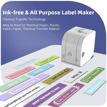 Portable Thermal Label Printer 203 DPI with Rechargeable Battery & Fast 10mm/s Print