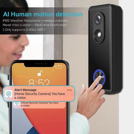 Wireless 5MP Video Doorbell Camera with PIR Motion Alerts, 2-Way Talk & 4-6 Month Battery Life
