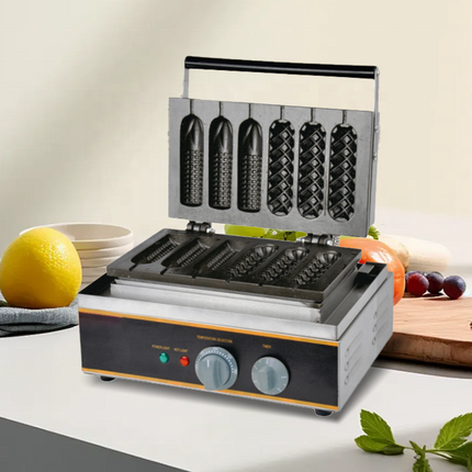 Commercial Electric Waffle Stick Maker 1600W Stainless Steel Non-Stick Cooking Plates