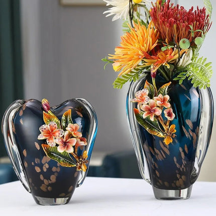 Light Luxury Glazed Ceramic Vase Modern Tabletop Décor for Living Room, Dining Table, or Entryway
