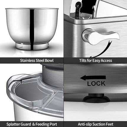 8L Planetary Stand Mixer 1500W – 6-Speed Control for Dough, Batter & Baking