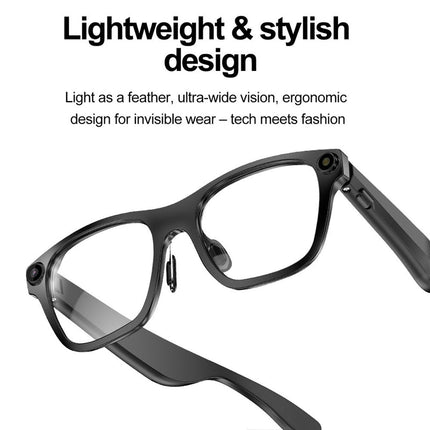 Smart Glasses with Bluetooth Noise-Cancelling Mic AI Features & LED Visibility