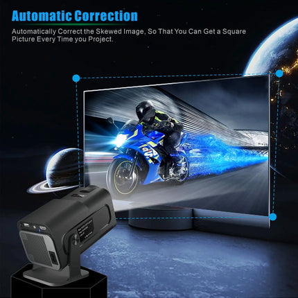 Portable 1080P Full HD Home Theater Projector with Android 13 and Bluetooth 5.0 – 300 ANSI Lumens, Black