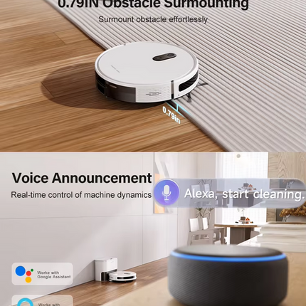 2-in-1 Robot Vacuum and Mop with Gyroscope Navigation – Low-Profile Automatic Floor Cleaner