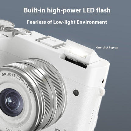 Portable 5K Digital Mirrorless Camera 6X Optical Zoom 64MP Photo 2.8 Inch Screen SD Support 256GB