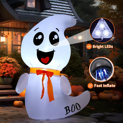 Indoor/Outdoor 1.2m Inflatable Decoration with LED & Flame-Effect Lights