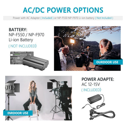 Portable 660-LED Studio Light Panel with Durable Alloy Frame & AC Power