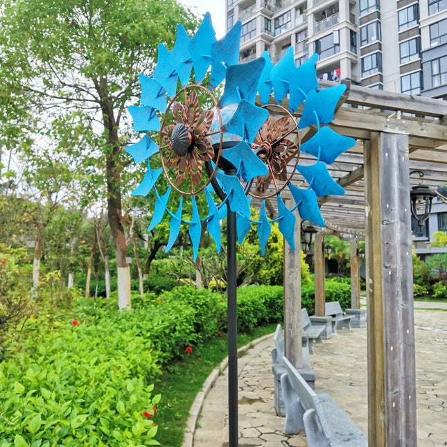 Outdoor 3D Metal Kinetic Wind Spinner Weather Resistant Garden Yard Sculpture