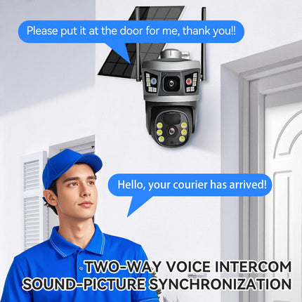 Wireless Solar PTZ Security Camera with Triple Lens, Long-Range Zoom & 4G/WiFi Support