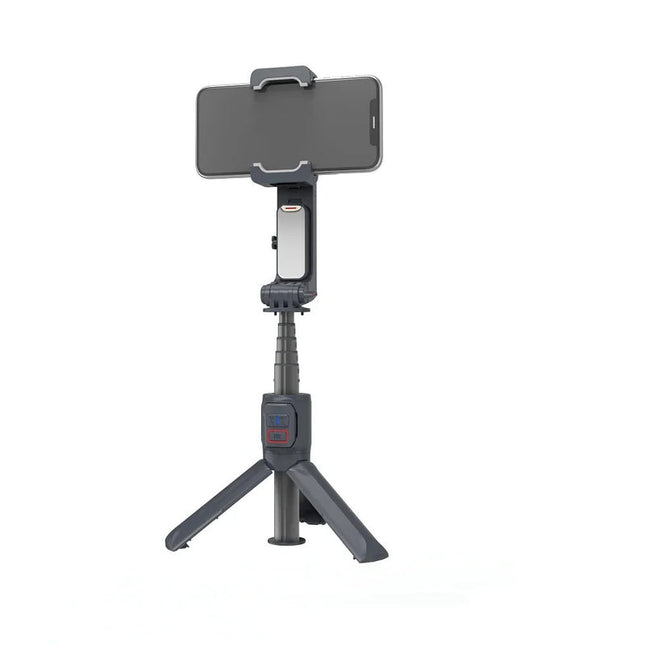 Portable Single-Axis Phone Gimbal with LED Light, Selfie Stick Tripod & Bluetooth Remote