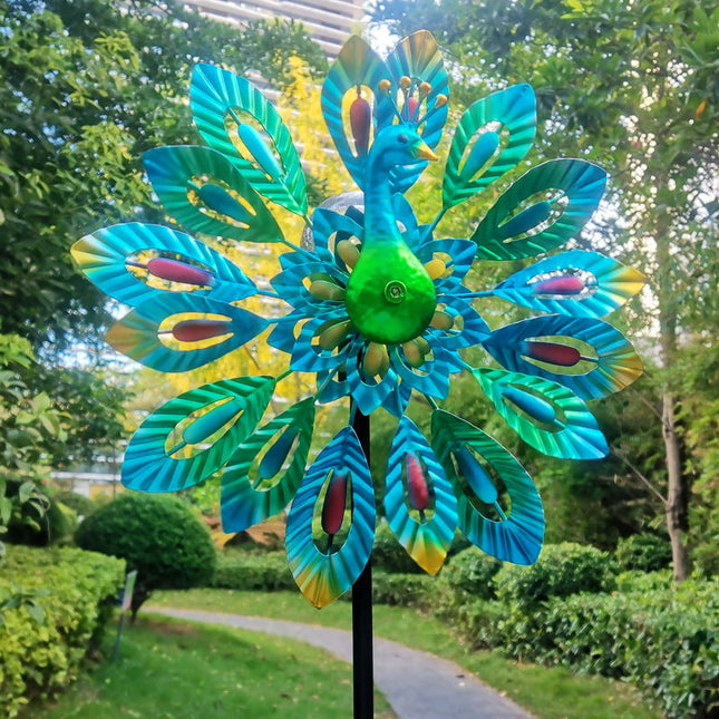Outdoor Metal Wind Spinner Sculpture – Tall Rotating Garden Décor