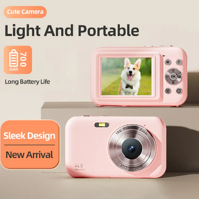 Lightweight 5MP Digital Camera with Full HD 1080P Recording & Extended Battery Performance – Black