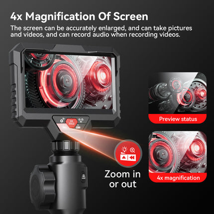 Portable HD Borescope Camera with 5” Display, Dual View Lens & USB-C Charging