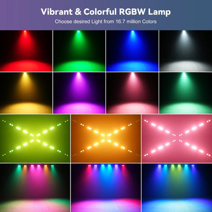 RGBW COB LED Stage Par Light – 2-Eye DMX512 & Sound-Activated Party and Event Lighting