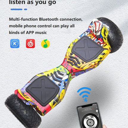 8.5" Self-Balancing Hoverboard with LED Lights & Bluetooth Speaker – Aluminium Alloy Frame, Solid Tyres, 36V 350W Dual Motor