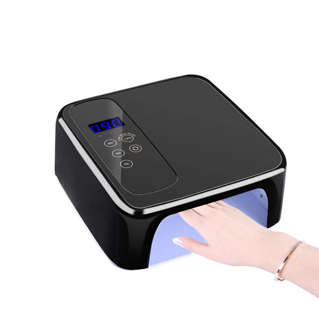 Rechargeable 96W UV LED Nail Lamp Cordless Gel Curing Light with Timer Settings Black