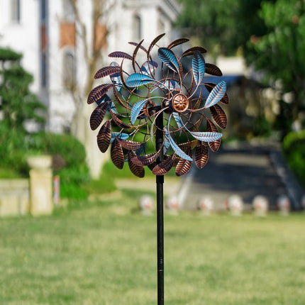 Metal Wind Spinner Garden Decoration with Ground Stake – Weather-Resistant Outdoor Yard Decor