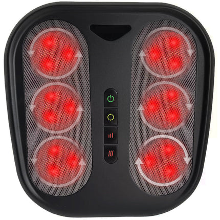 Heated Shiatsu Foot and Back Massage Machine with Multi-Node Pressure Relaxation – Black