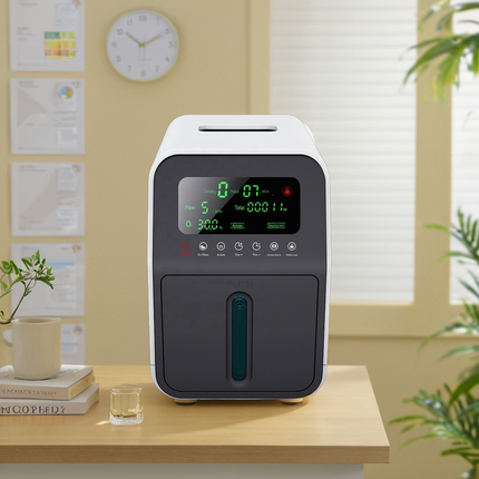 Portable Oxygen Generator with 1–9L Adjustable Flow, LED Display & Quiet Operation