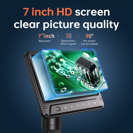 7-Inch Screen USB Digital Microscope 12MP 50X–1200X Magnifier with LED Illumination & Wireless Shutter