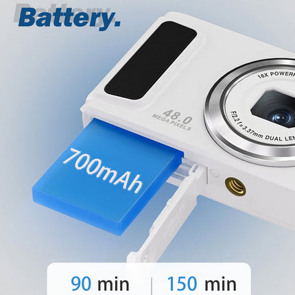 Compact 4K Digital Camera with 13MP Sensor, 2.8” LCD Screen & Expandable Storage