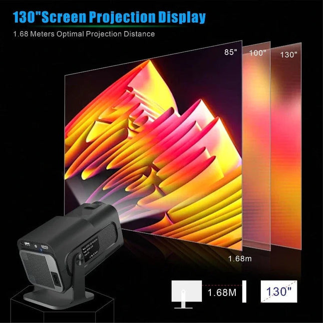 Mini Portable Projector 720p HD with Auto Keystone, 200 ANSI Brightness & Wireless Connectivity