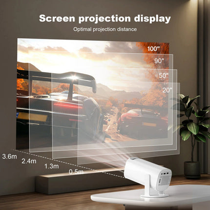Compact 720P HD Smart Projector with Dual-Band WiFi and Bluetooth 5.0 – White