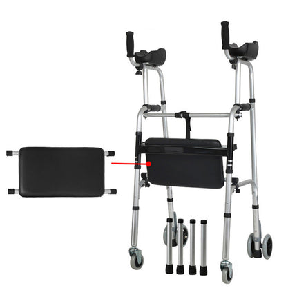 Portable Folding Walker with Wheels and Seat for Easy Mobility