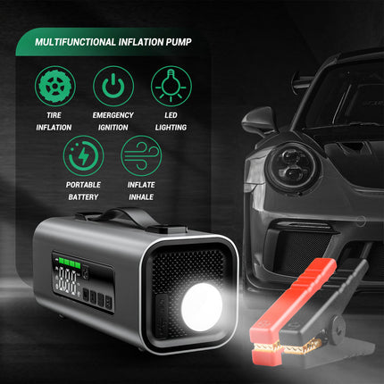 Portable 150 PSI Tyre Inflator with Digital Display, Auto Shut-Off & LED Light
