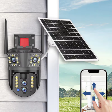 6MP Triple Camera Solar 4G PTZ Surveillance System with Smart Zoom & Motion Alerts
